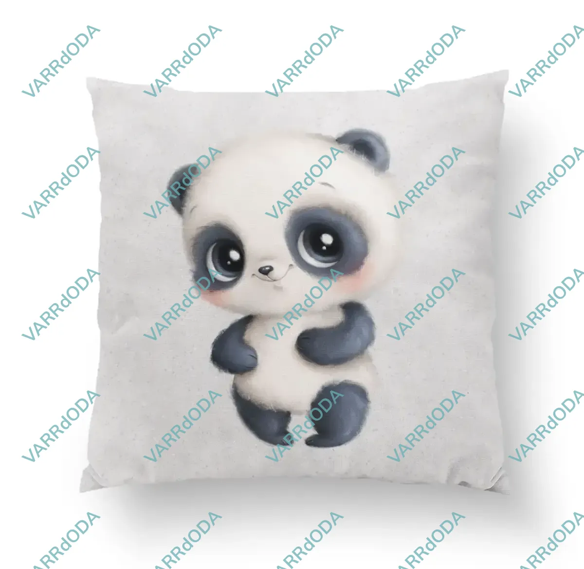 Édes panda szürke prémium párna