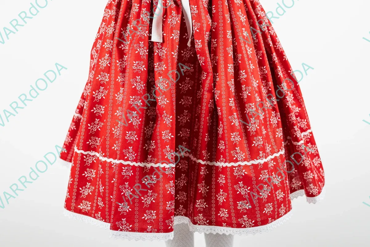 Piros virágos néptáncos szoknya - Image 4