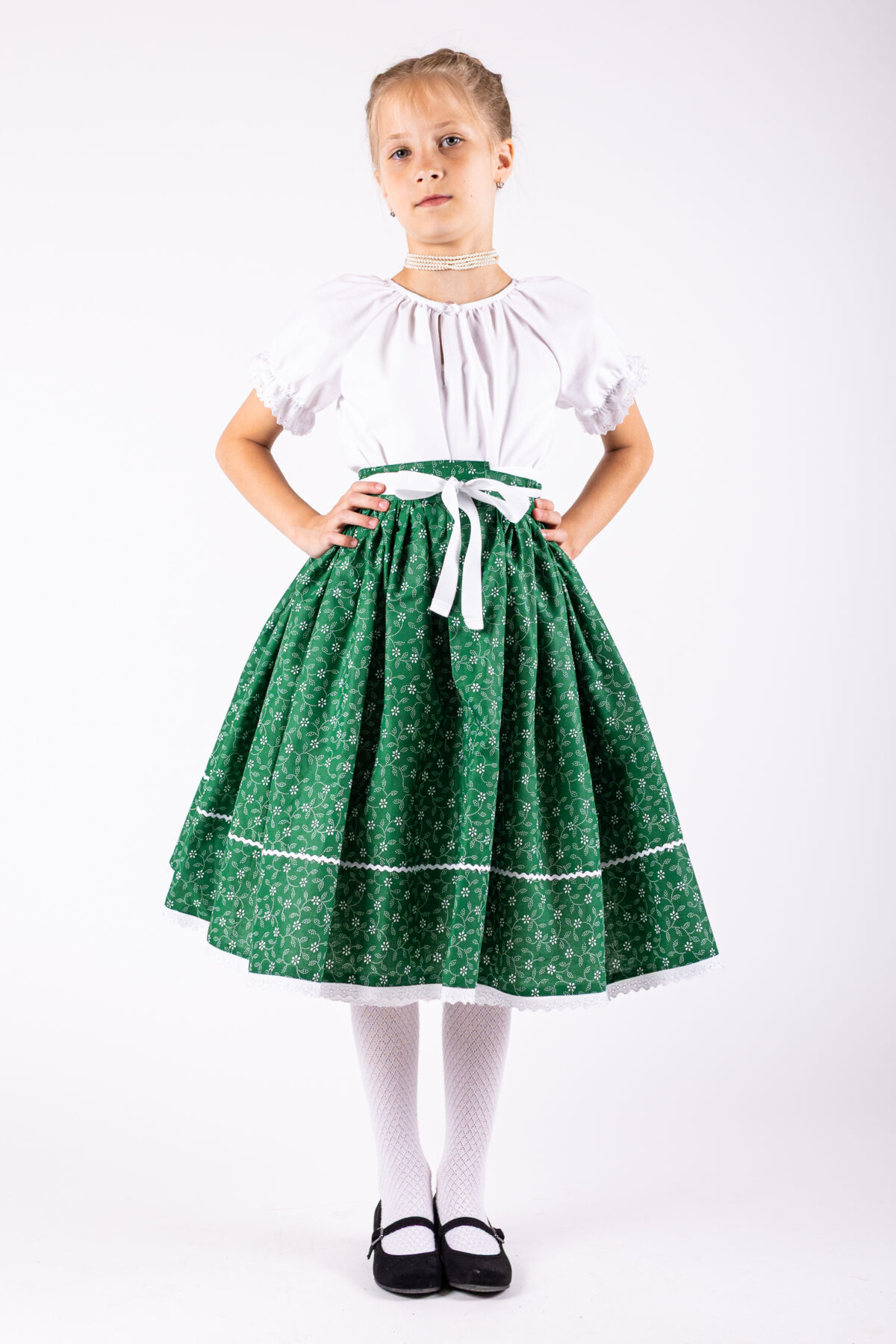 Zöld indás néptáncos szoknya - Image 6